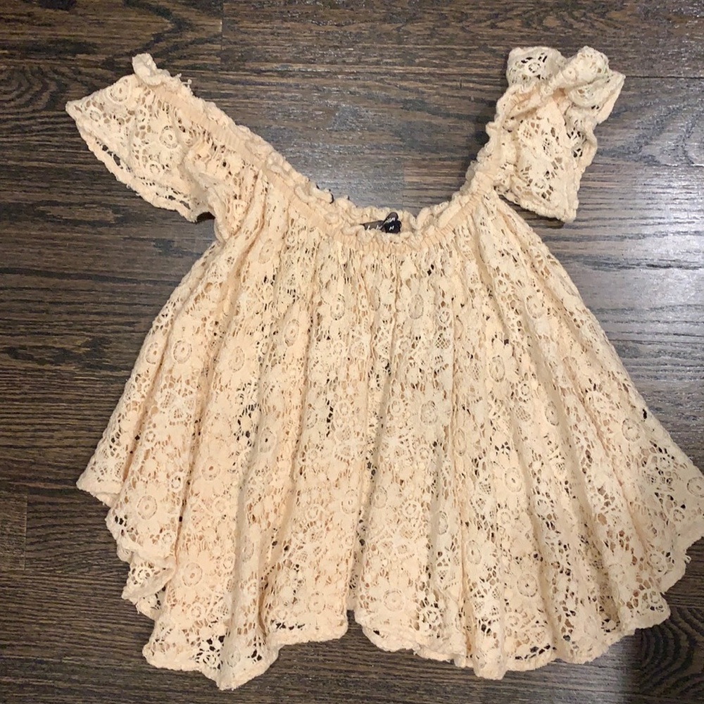 Off the shoulder lace blouse size medium